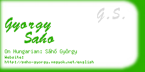 gyorgy saho business card