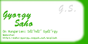 gyorgy saho business card